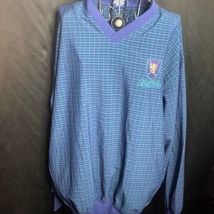 Starbus‎ Lake Nona Plaid V-Neck Pullover Long Sleeve Golf Shirt Mens